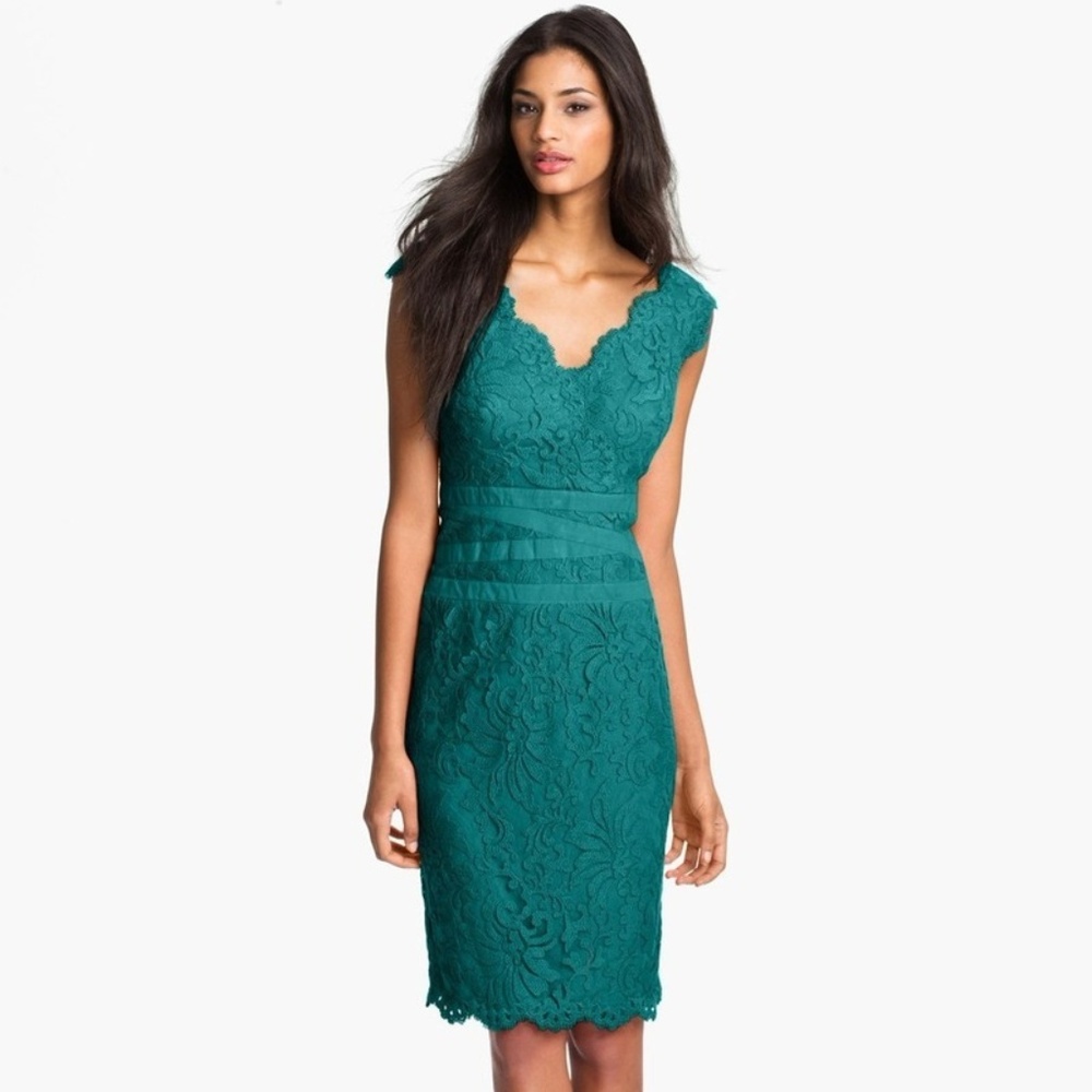 Tadashi Shoji jade lace dress